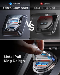 MRGLAS puertos USB-C y USB-A visibles para carga dual y rápida