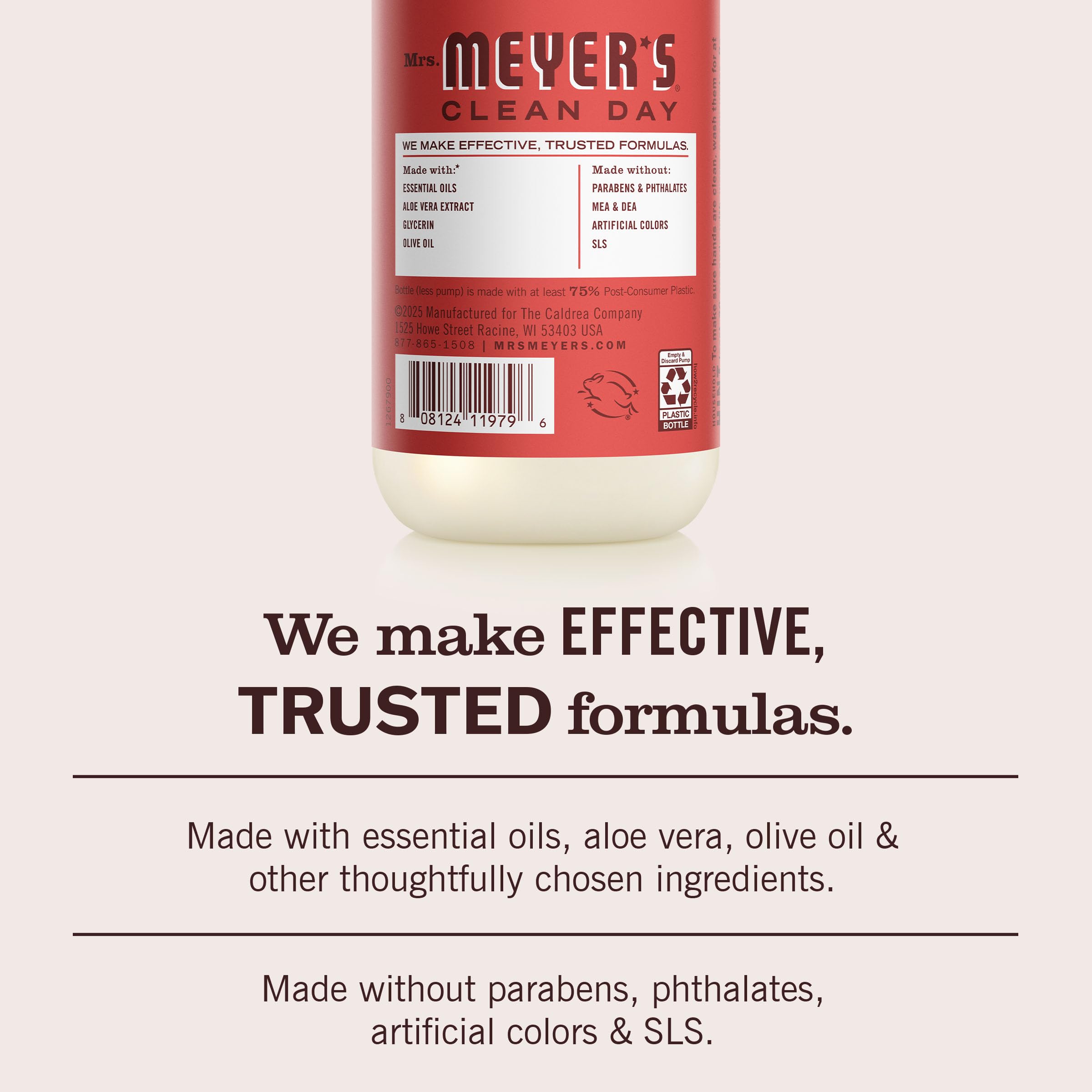 MRS. MEYER'S paquete de tres botellas sobre encimera para reposición