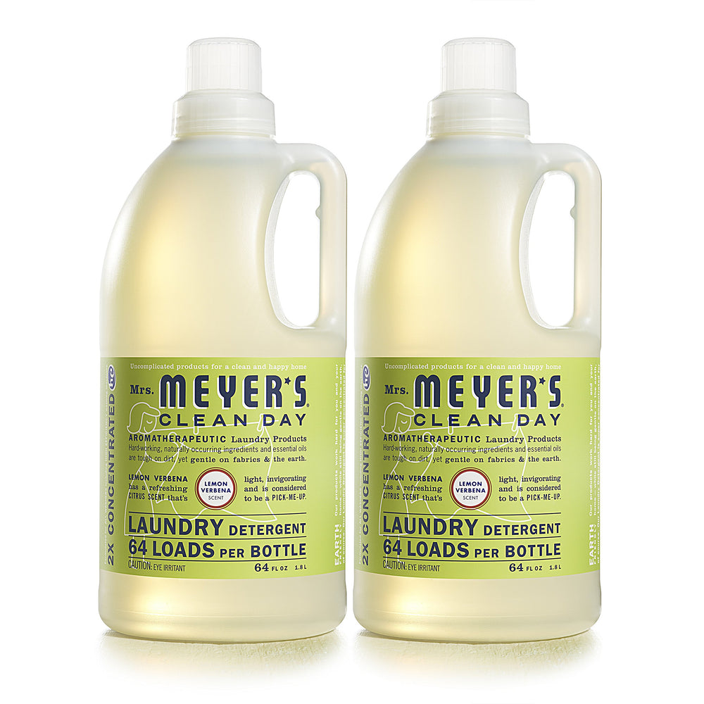 Mrs. MEYER'S frente del envase mostrando tamaño y fragancia verbena de limón, limpieza eficaz