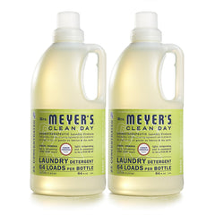 Mrs. MEYER'S frente del envase mostrando tamaño y fragancia verbena de limón, limpieza eficaz