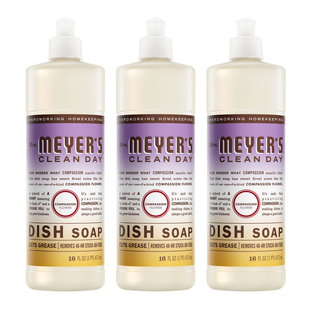 Mrs. MEYER'S frente del envase mostrando aroma y volumen útil