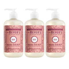 Mrs. Meyer's botella frontal rosa mostrando el envase y su aroma