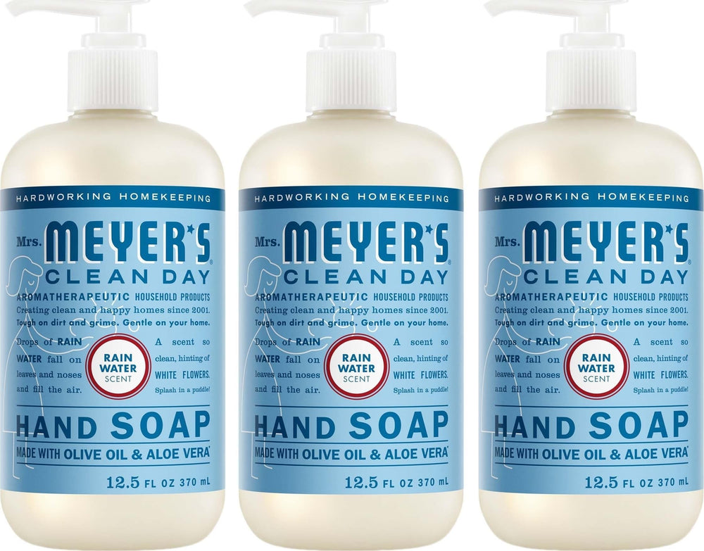 MRS. MEYER'S pack frontal de tres botellas mostrando formato y limpieza