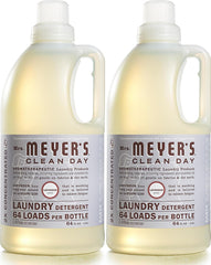 Mrs. MEYER'S frontal del pack de dos botellas de detergente lavanda mostrando el envase