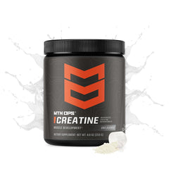 MTN OPS polvo fino de creatina mostrando textura micronizada para mejor mezcla