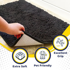 Muddy Mat detalle de chenille que muestra textura y retención de agua