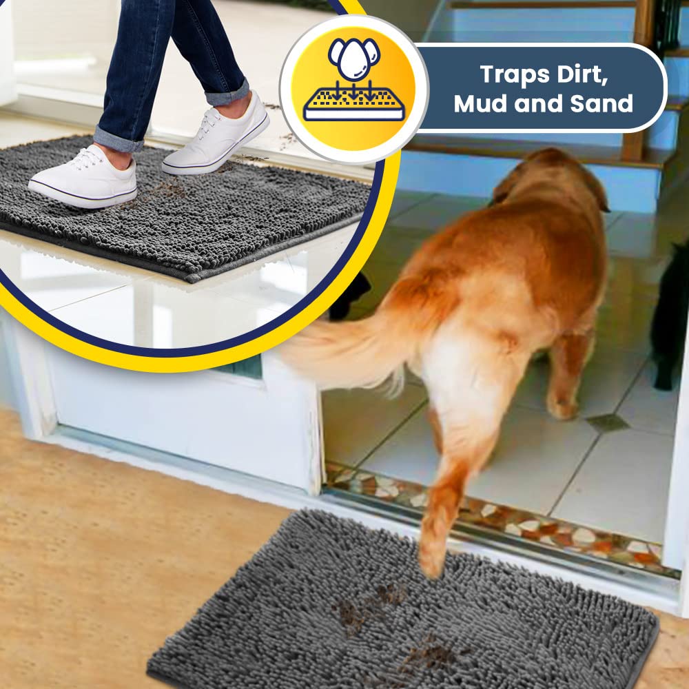 Muddy Mat vista del respaldo TPE antideslizante, asegura estabilidad en interiores