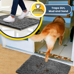 Muddy Mat vista del respaldo TPE antideslizante, asegura estabilidad en interiores