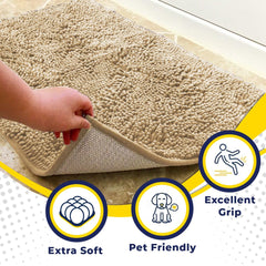 Muddy Mat primer plano de chenilla mullida que absorbe rápidamente