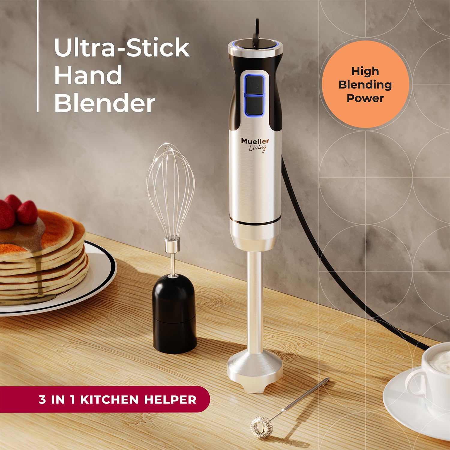 Mueller Ultra-Stick accesorios incluidos muestran versatilidad en la cocina