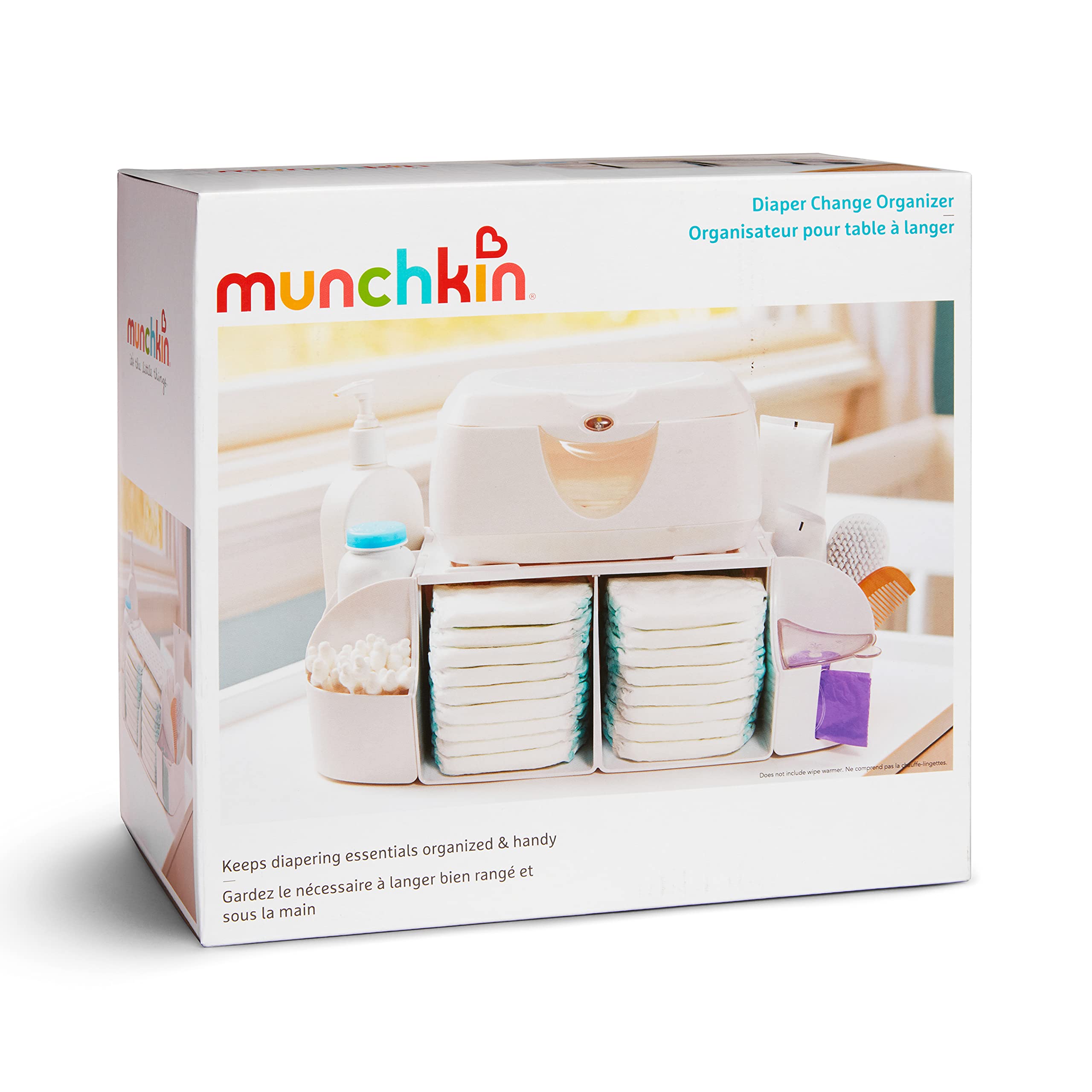 Munchkin en habitación de bebé manteniendo el cambiador ordenado