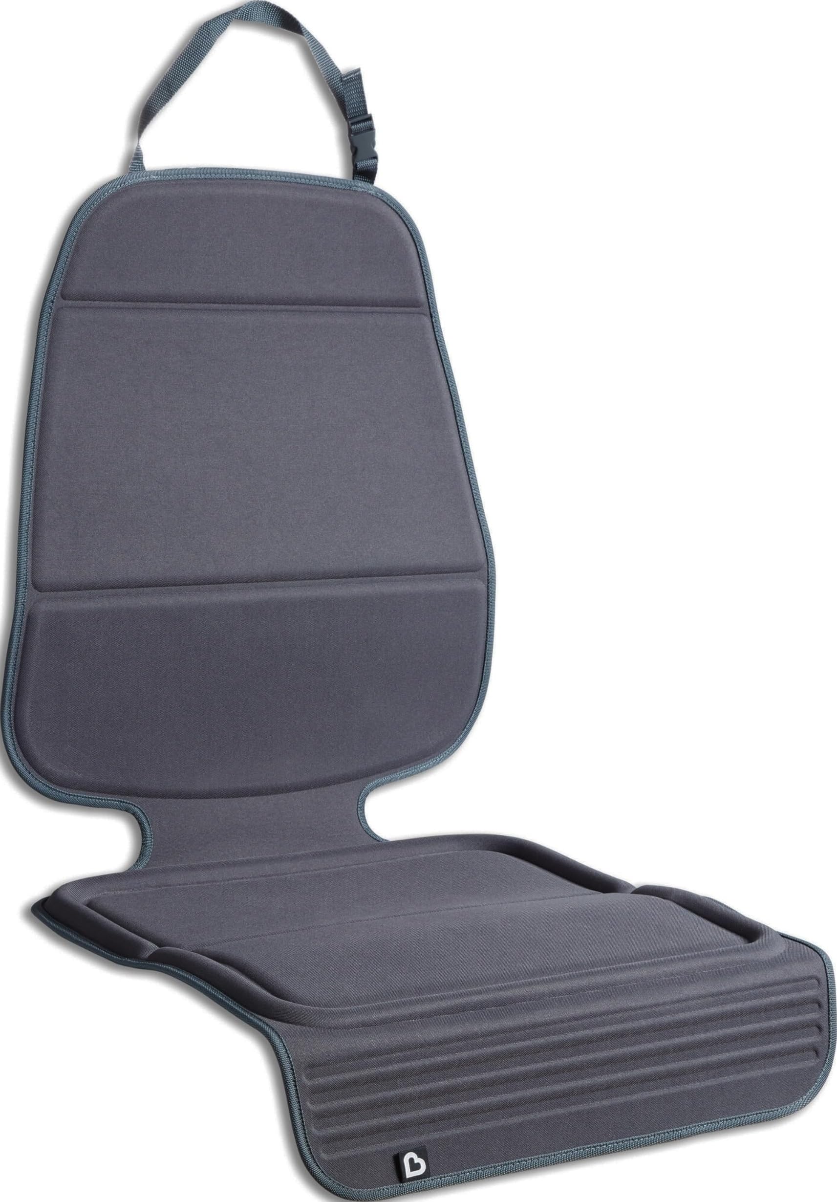 Munchkin protector de asiento frontal mostrando cobertura completa y beneficio de protección