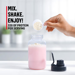 Muscle Milk vaso con batido listo beneficiando recuperación rápida
