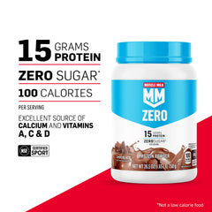 Polvo Muscle Milk ZERO textura fina y facilidad de mezcla visible