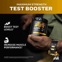 MuscleTech AlphaTest etiqueta en detalle con ingredientes y dosificación clara