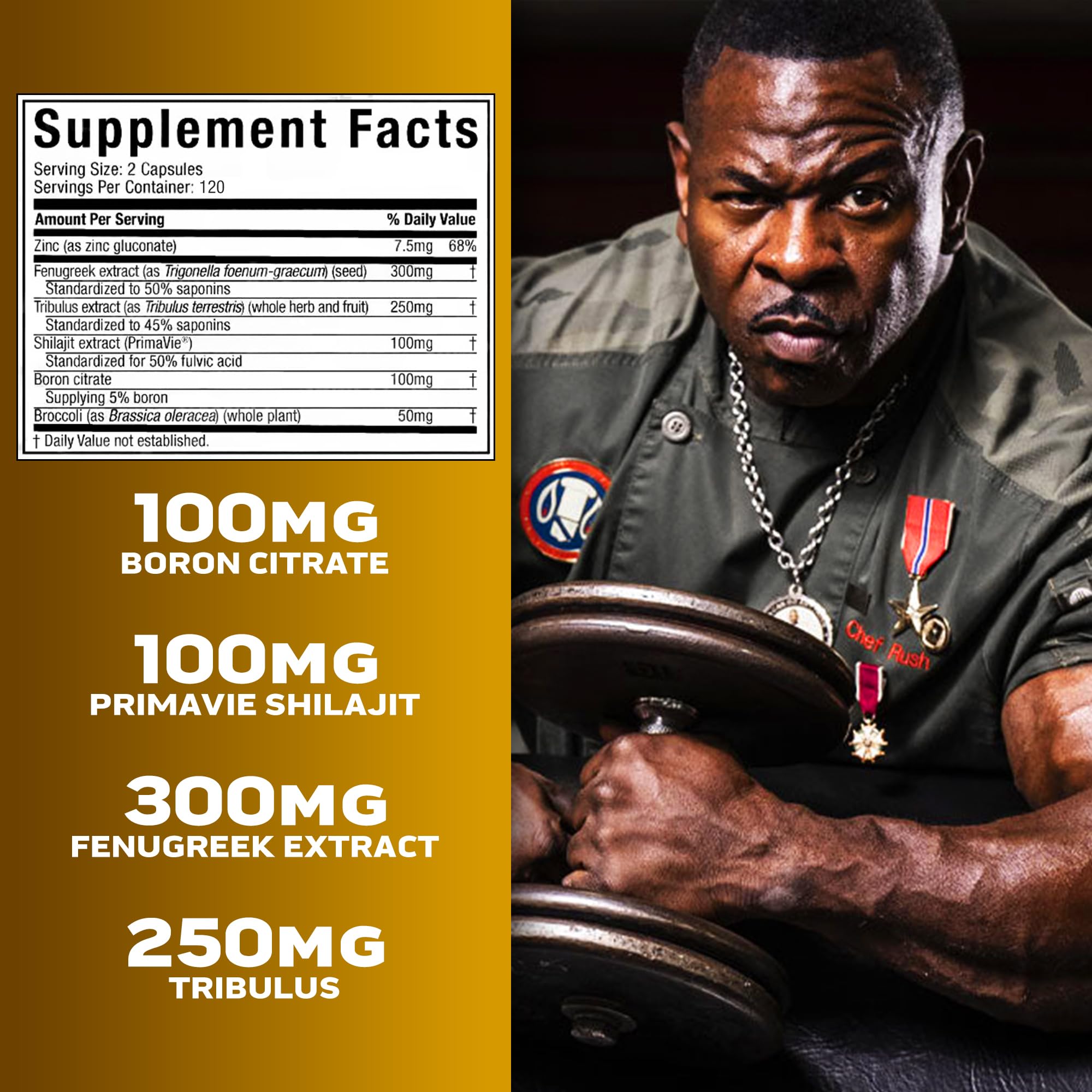 MuscleTech AlphaTest en la palma de la mano para comparar tamaño y facilidad de uso