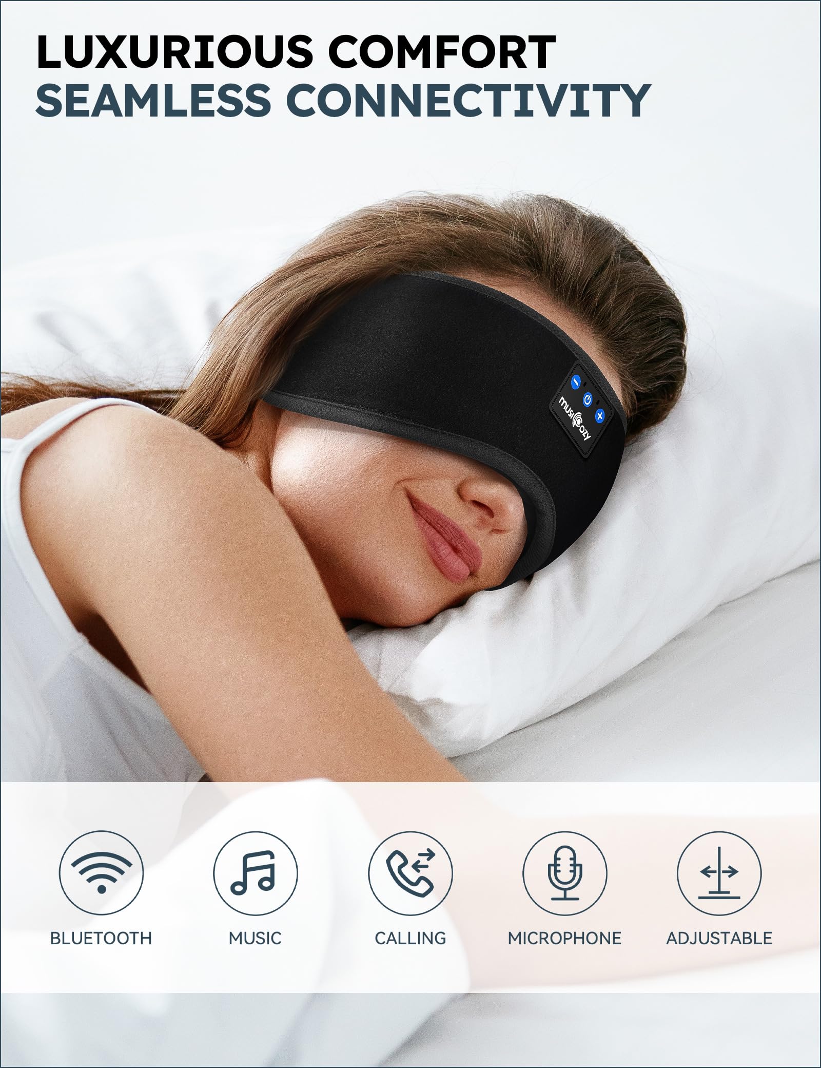 MUSICOZY close-up of memory foam texture highlighting comfort and pressure relief for sensitive faces