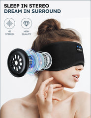 MUSICOZY model wearing mask while side sleeping demonstrating secure fit and undisturbed rest