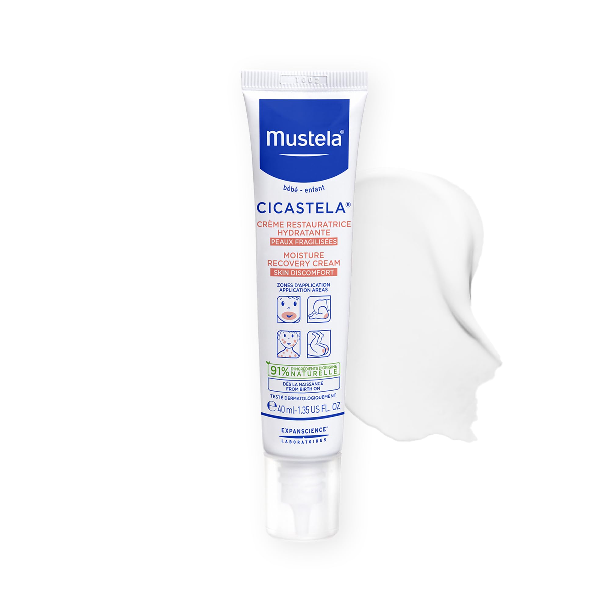 Mustela Cicastela frente del tubo mostrando diseño y beneficios