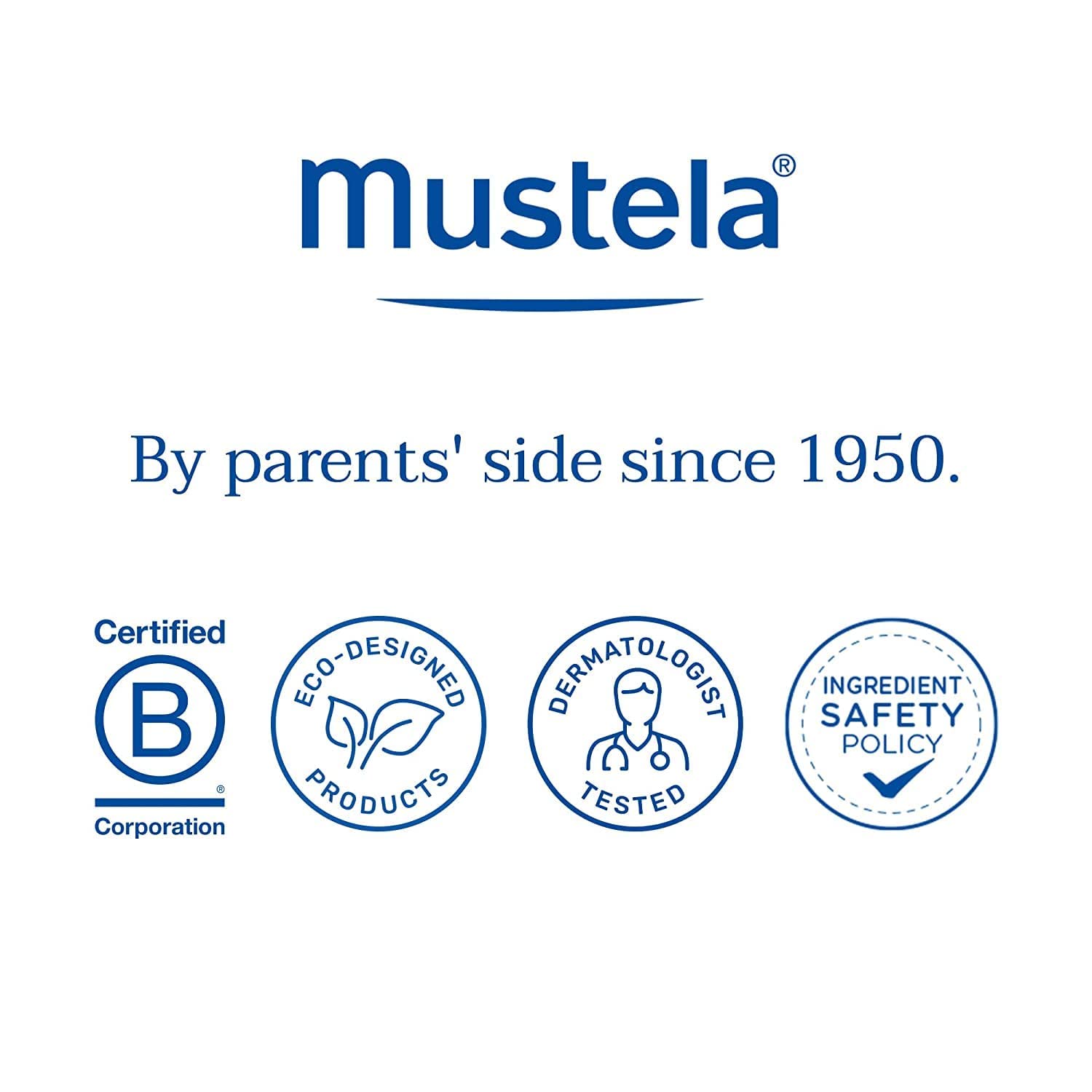 Mustela ingredientes de origen natural sobre fondo que transmite pureza