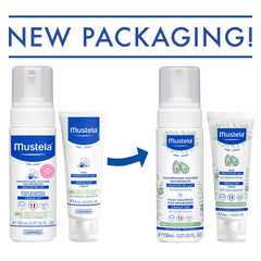 Mustela textura de la crema cercana, hidratación y ablandamiento visible