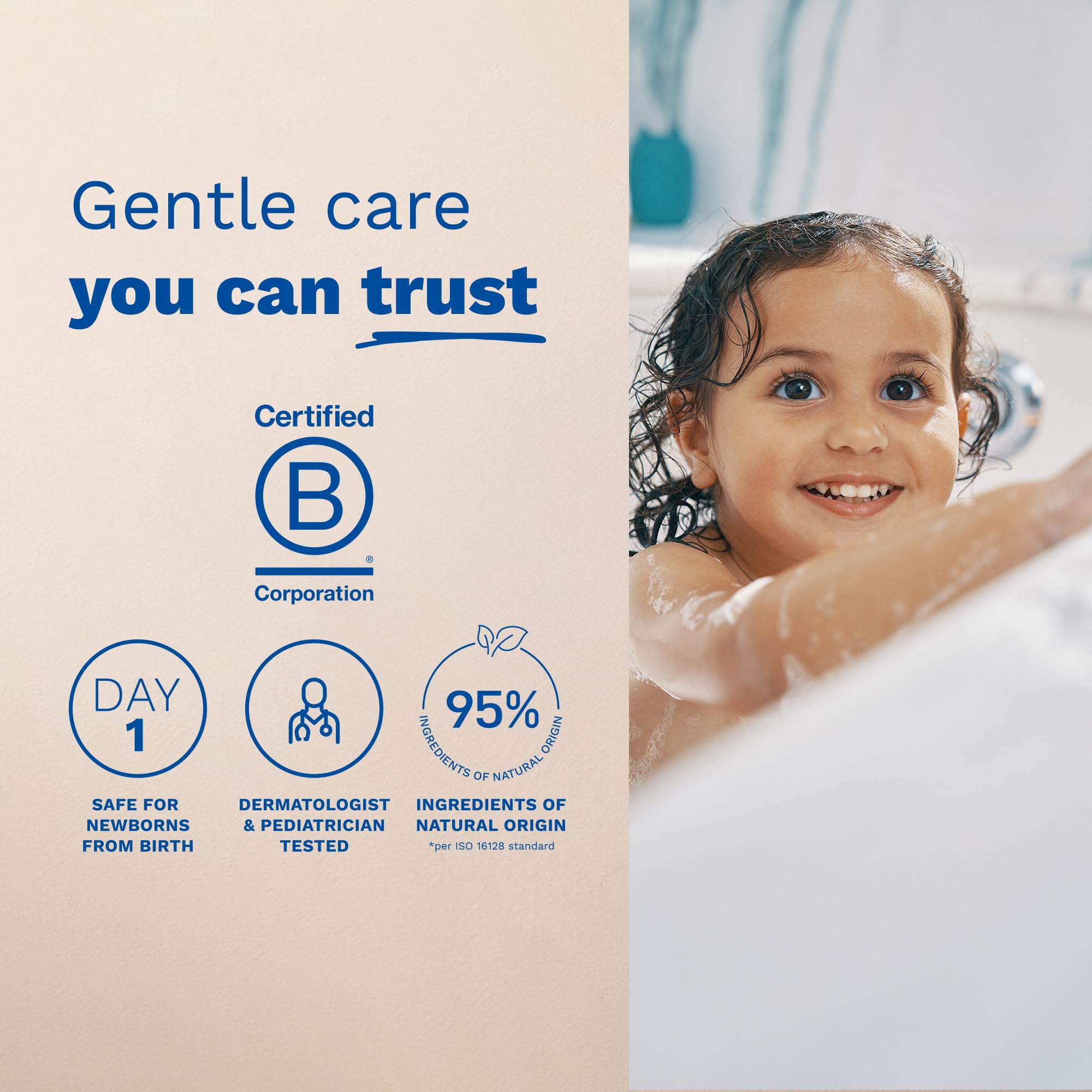 Mustela foam lather on hand showing mild cleansing and gentle texture