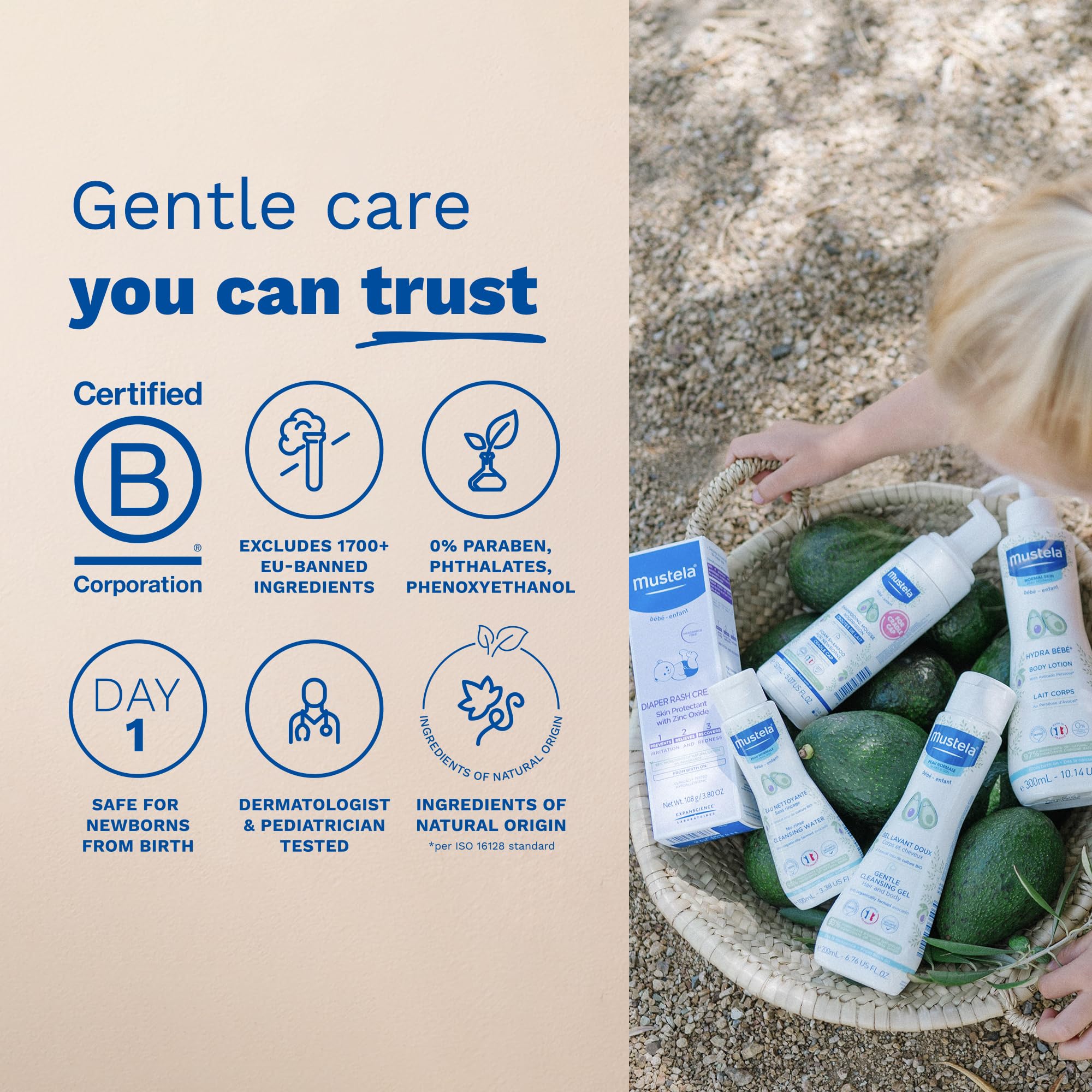 Mustela gel limpiador textura, hidratación y protección inmediata