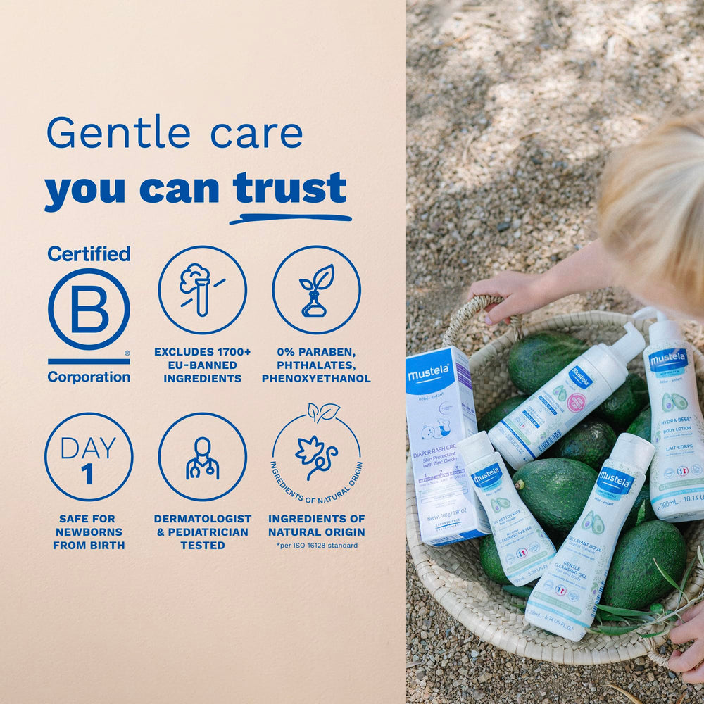 Mustela gel limpiador textura, hidratación y protección inmediata