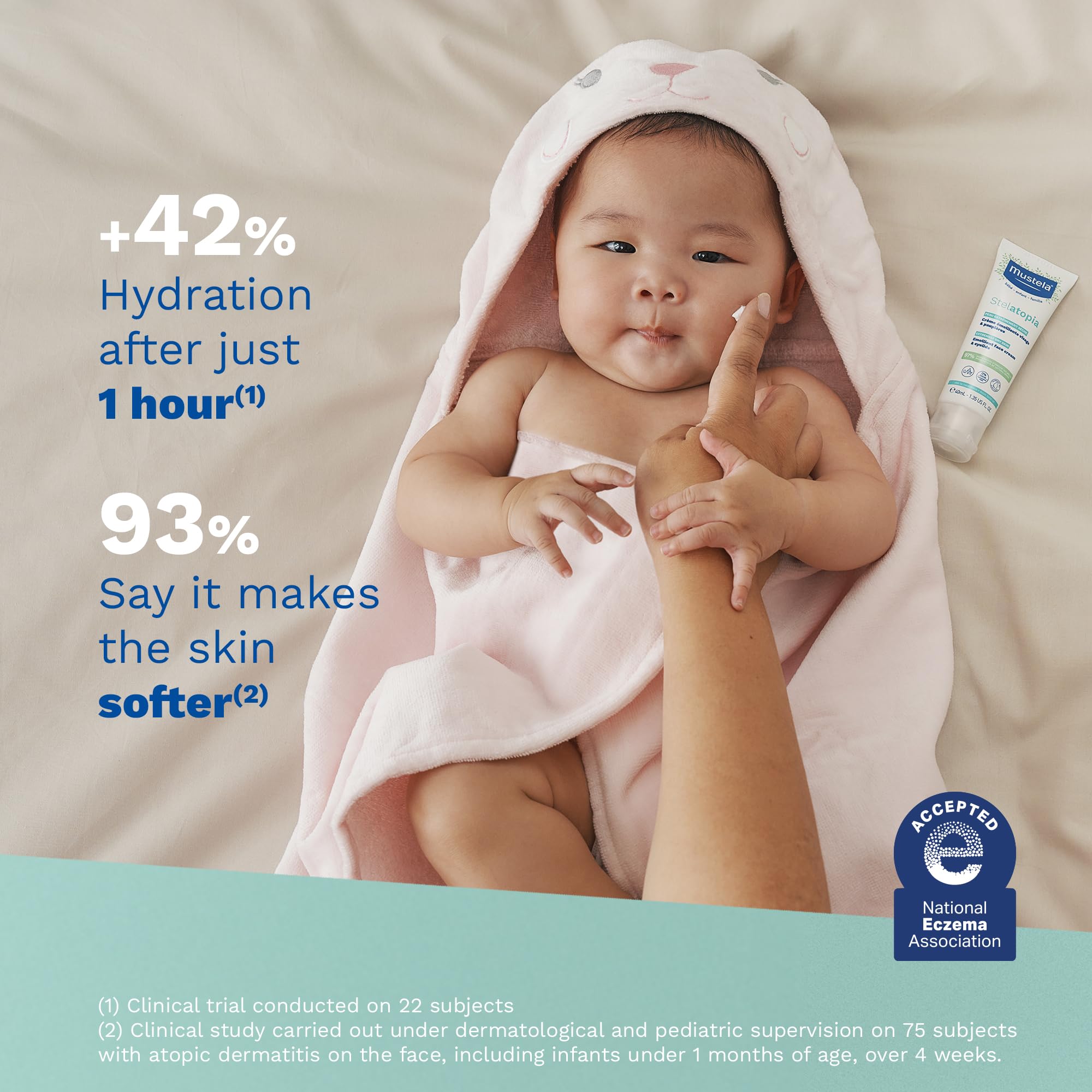 Mustela textura cremosa emoliente que se absorbe sin dejar grasa