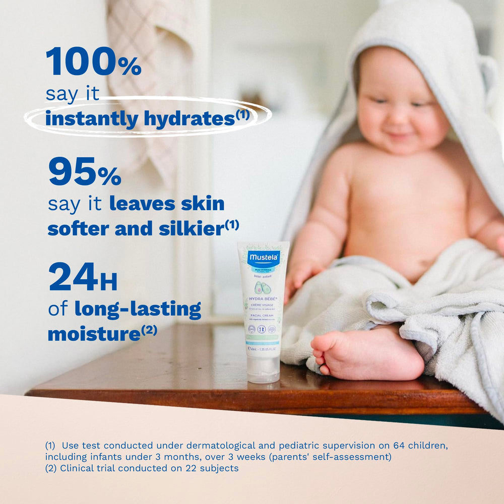Mustela textura cremosa que se absorbe rápido y aporta hidratación