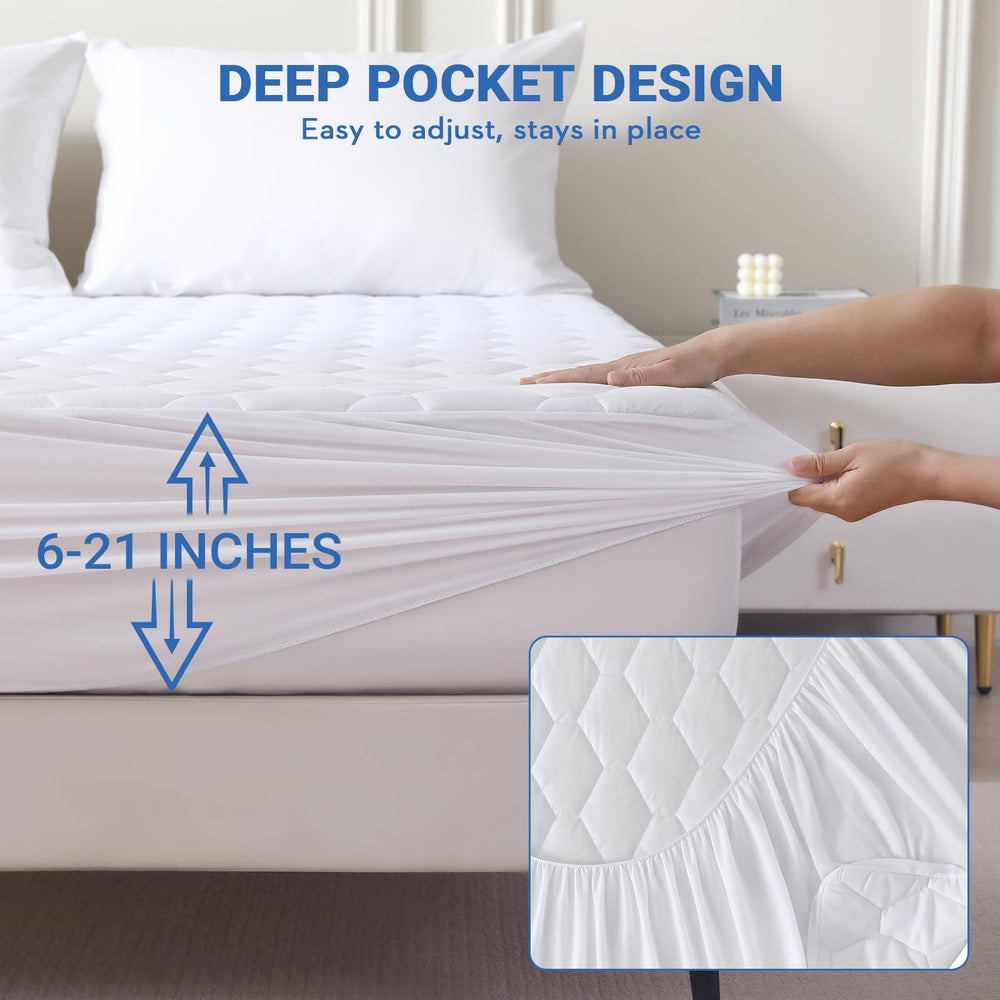 MUXHOMO protector colocado en dormitorio moderno, aspecto limpio y elegante