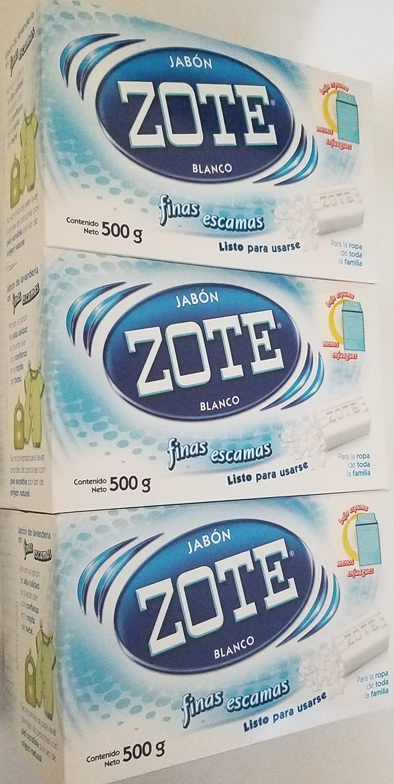 my brand detalle de hojuelas Jabon Zote Blanco textura que se disuelve rápido