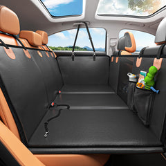 MYJAQI cubre asiento frontal instalado protegiendo el respaldo y el suelo