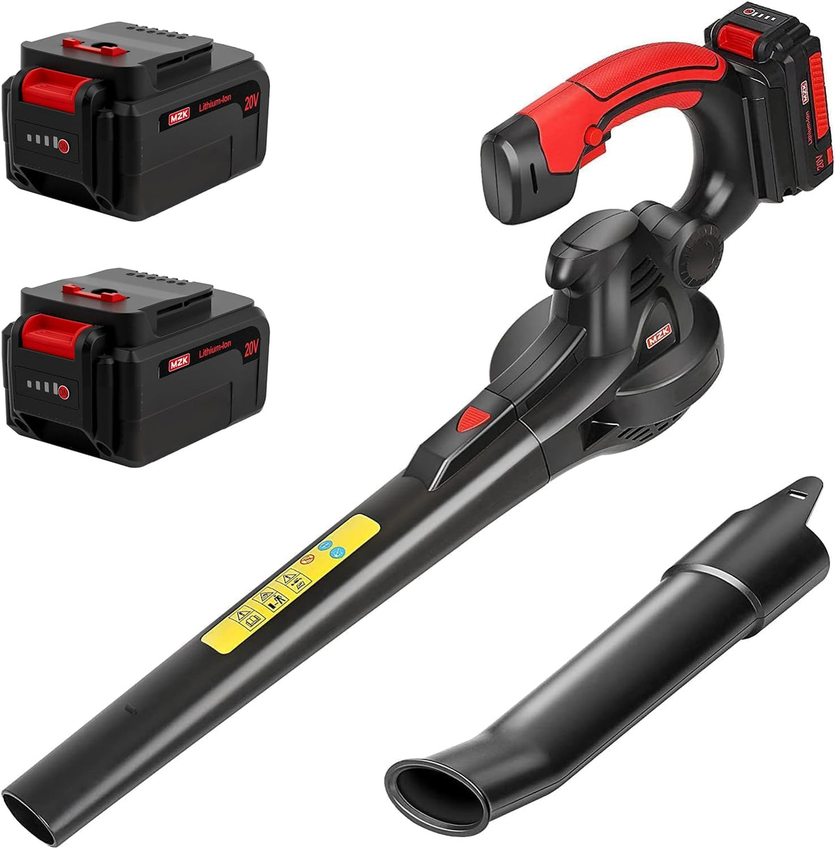 MZK front view and packaging showing compact cordless design and portability