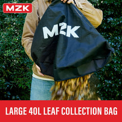 MZK vacuum tube with 40L bag attached collecting mulched debris efficiently