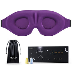MZOO antifaz frontal mostrando bloqueo total de luz y diseño ergonómico