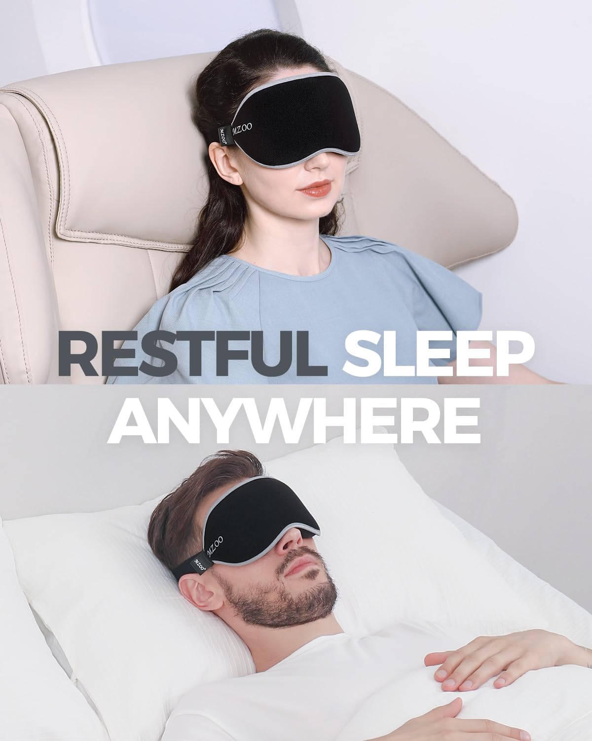 MZOO máscara colocada en dormitorio para descanso y ambiente relajante