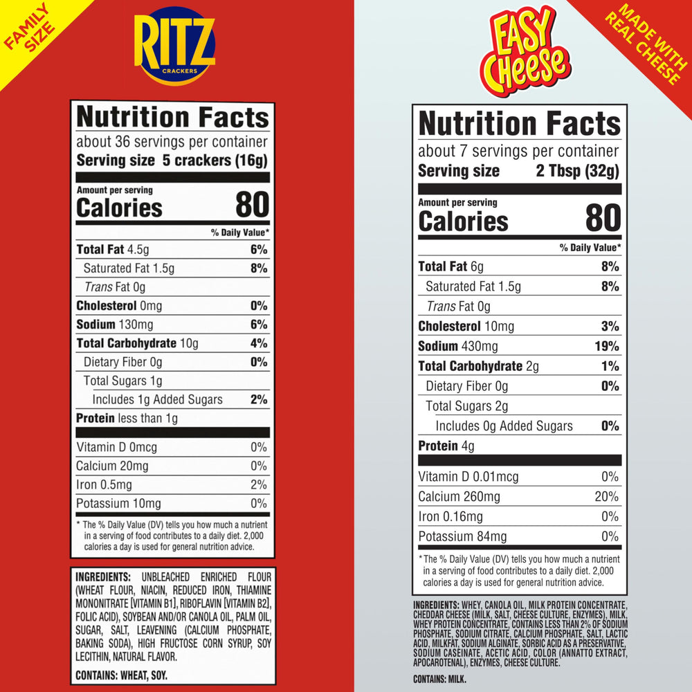 NABISCO RITZ sobre individual que mantiene frescura y porciones