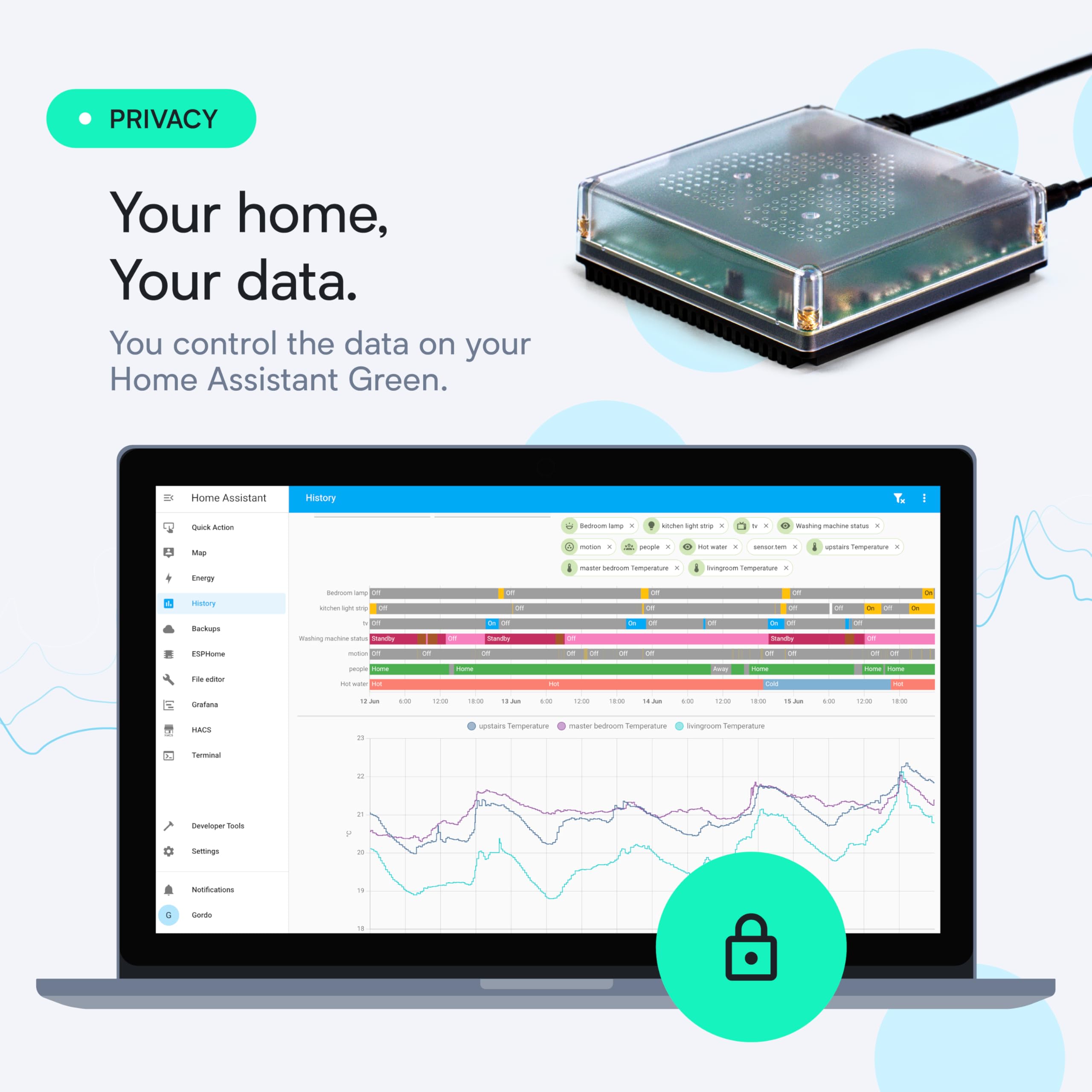 Nabu Casa Home Assistant Green con adaptador USB Zigbee para ampliar compatibilidad