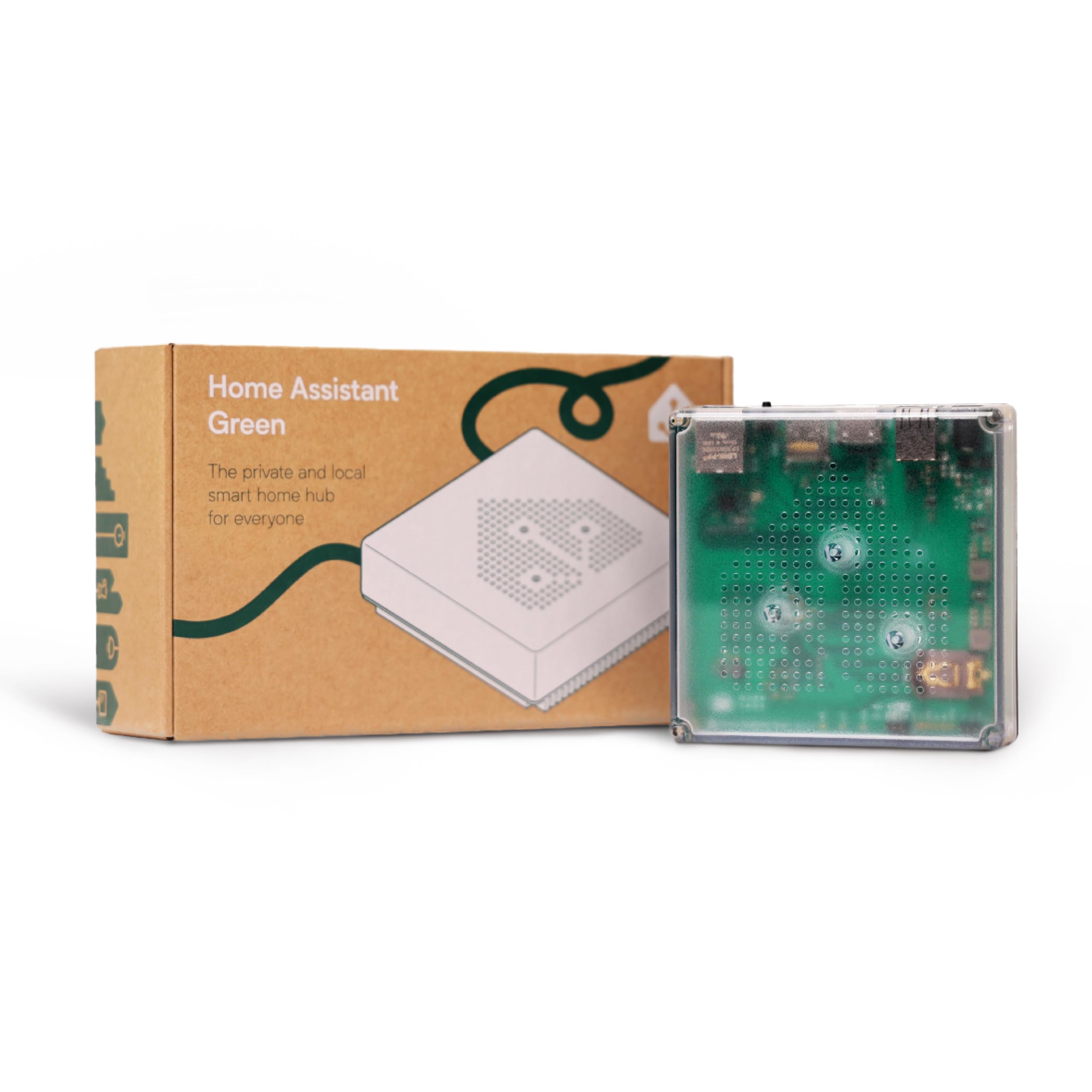 Nabu Casa Home Assistant Green detalle lateral sin ventilador para funcionamiento silencioso