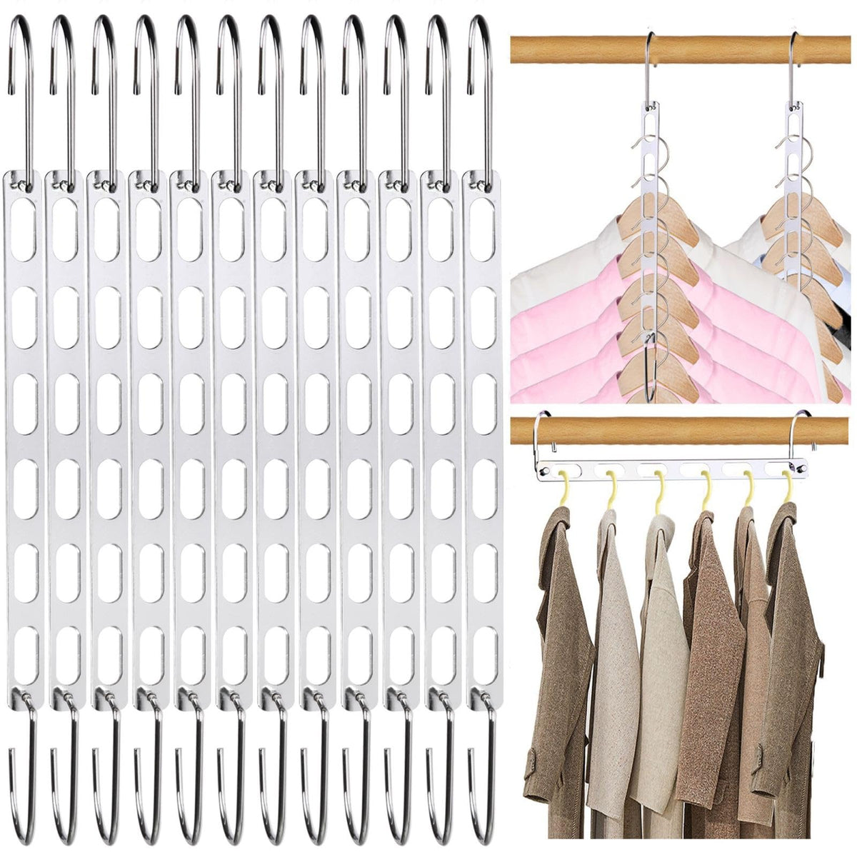NAKBINX pack frontal mostrando 12 perchas para maximizar espacio