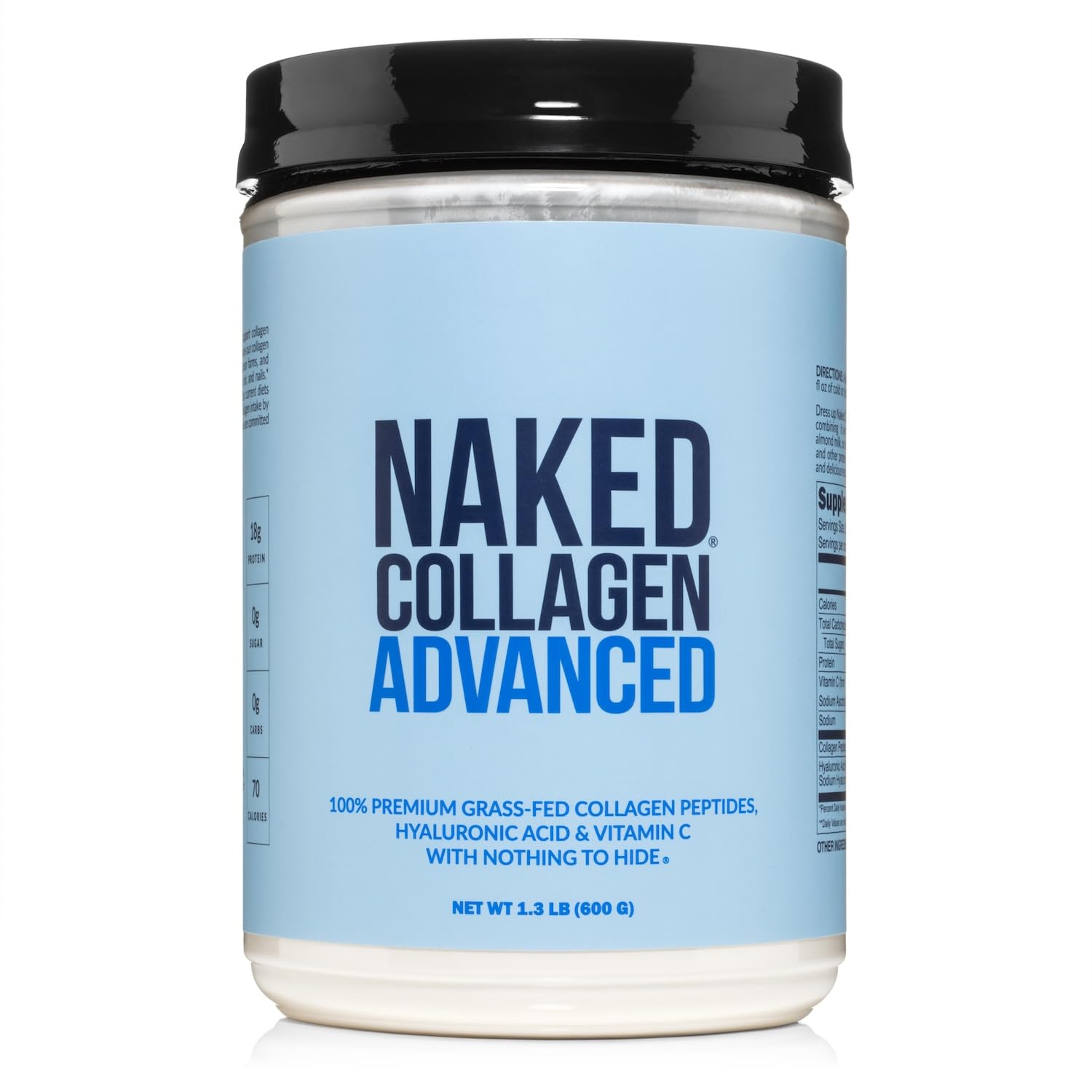 NAKED envase frontal del Collagen Advanced mostrando diseño y cantidad