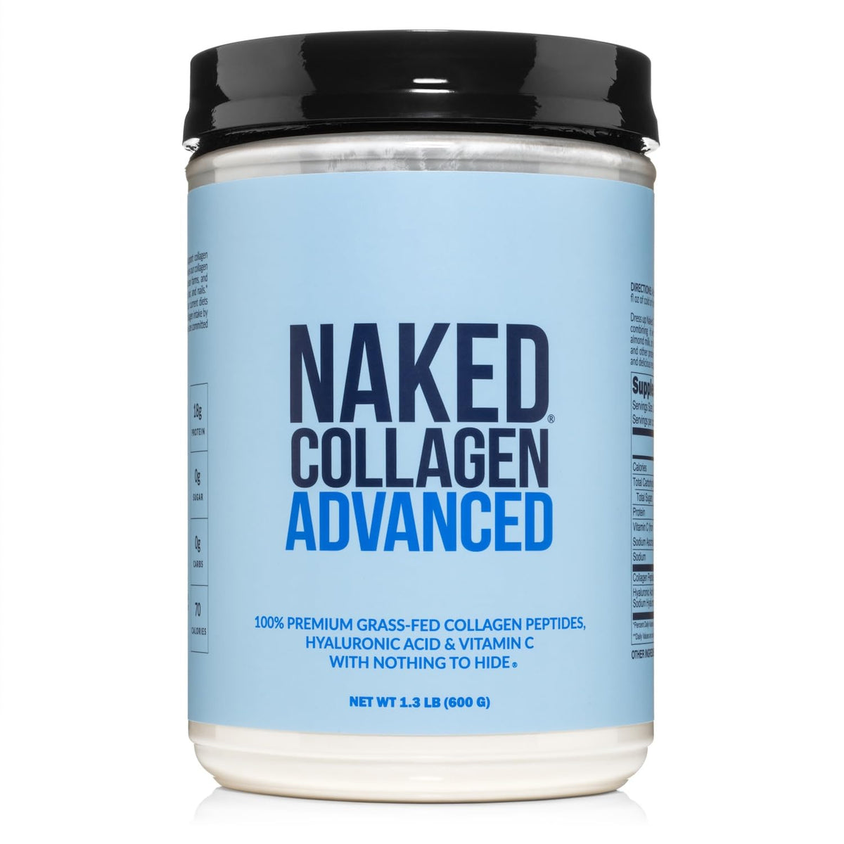 NAKED envase frontal del Collagen Advanced mostrando diseño y cantidad