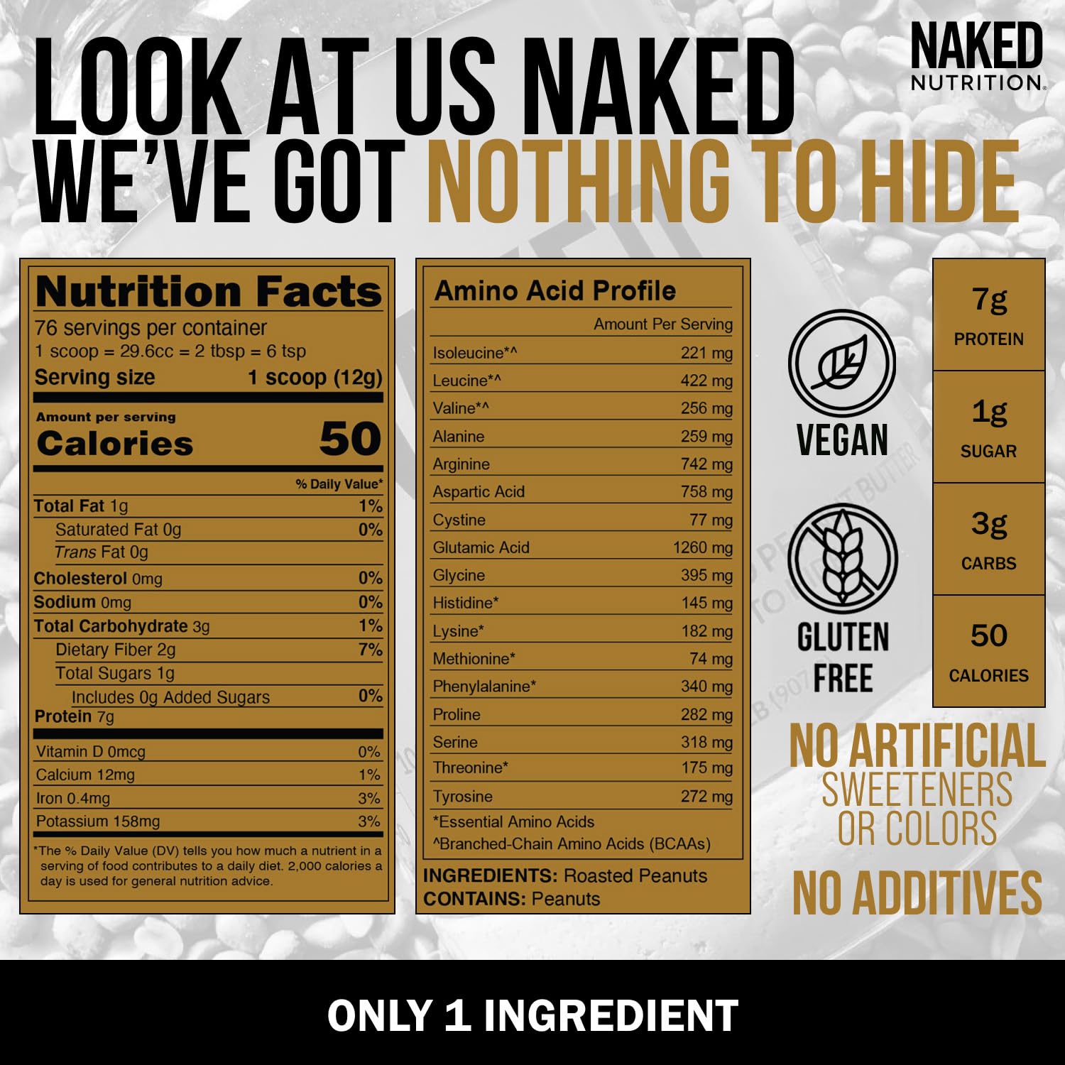 NAKED batido proteico preparado con polvo aportando energía