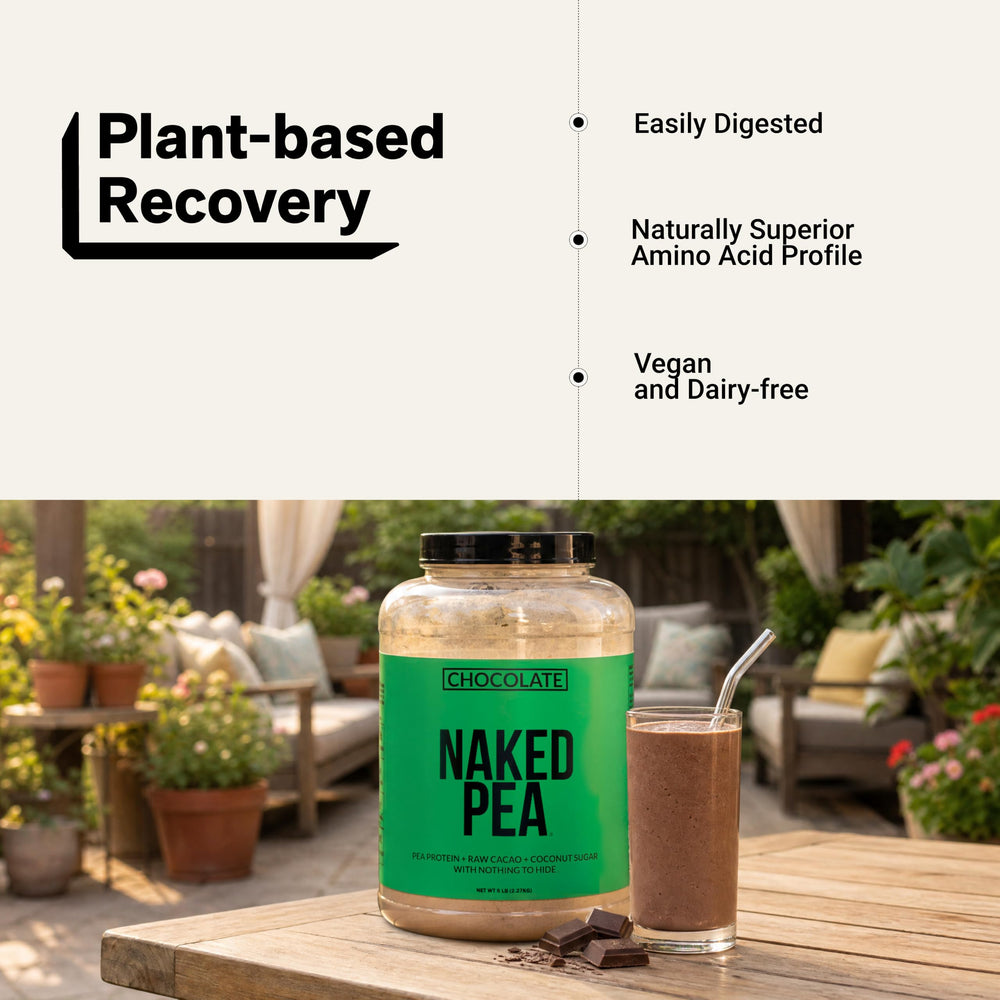 NAKED ingredientes crudos con guisantes amarillos, origen vegetal y sostenible
