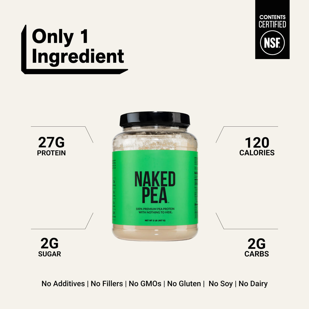 NAKED Pea polvo medido en cuchara listo para añadir a tus recetas