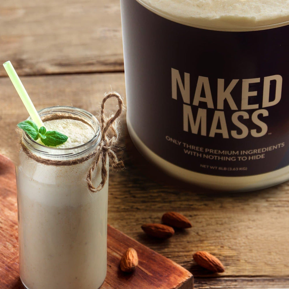 NAKED batido cremoso de Vanilla Mass usado en receta para más calorías