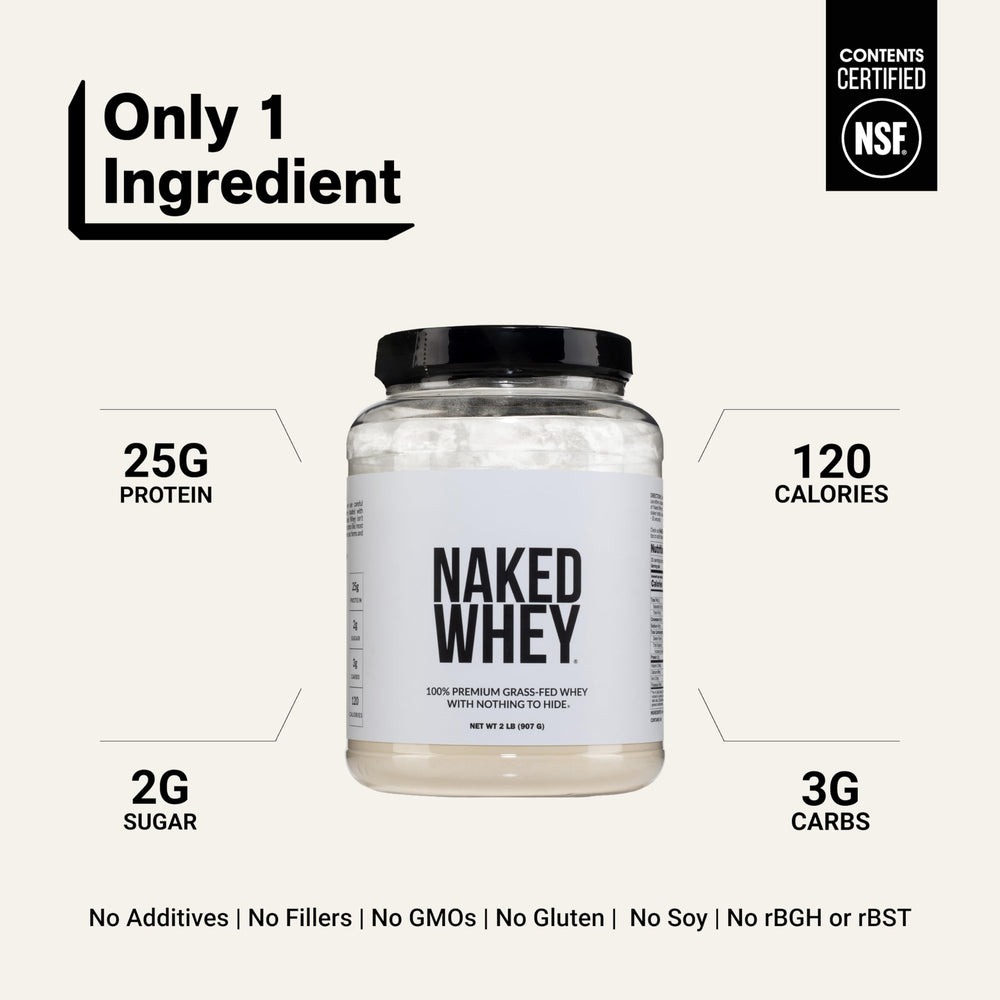 NAKED Whey batido en vaso para recuperación y aporte proteico