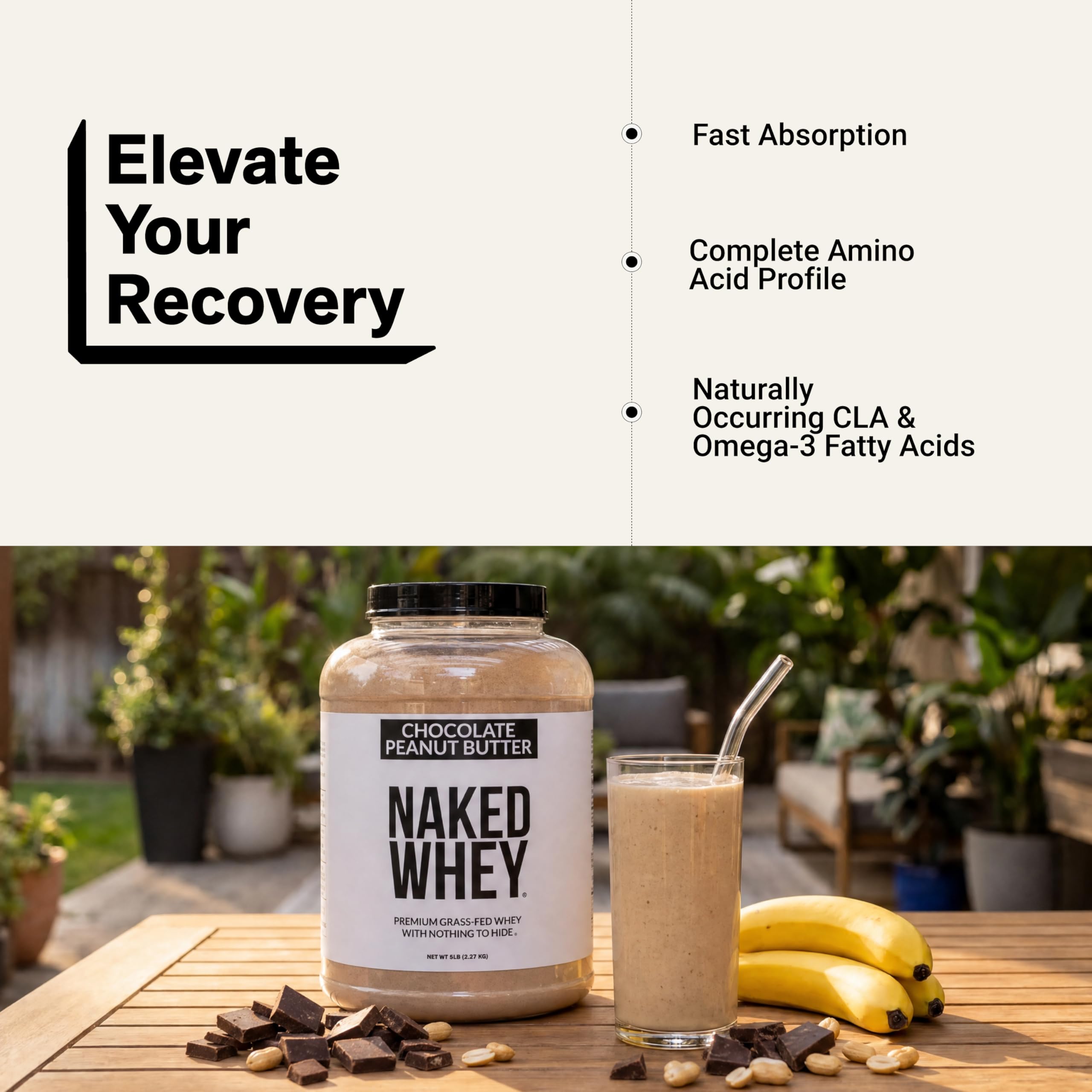 NAKED etiqueta nutricional en primer plano con datos de proteínas