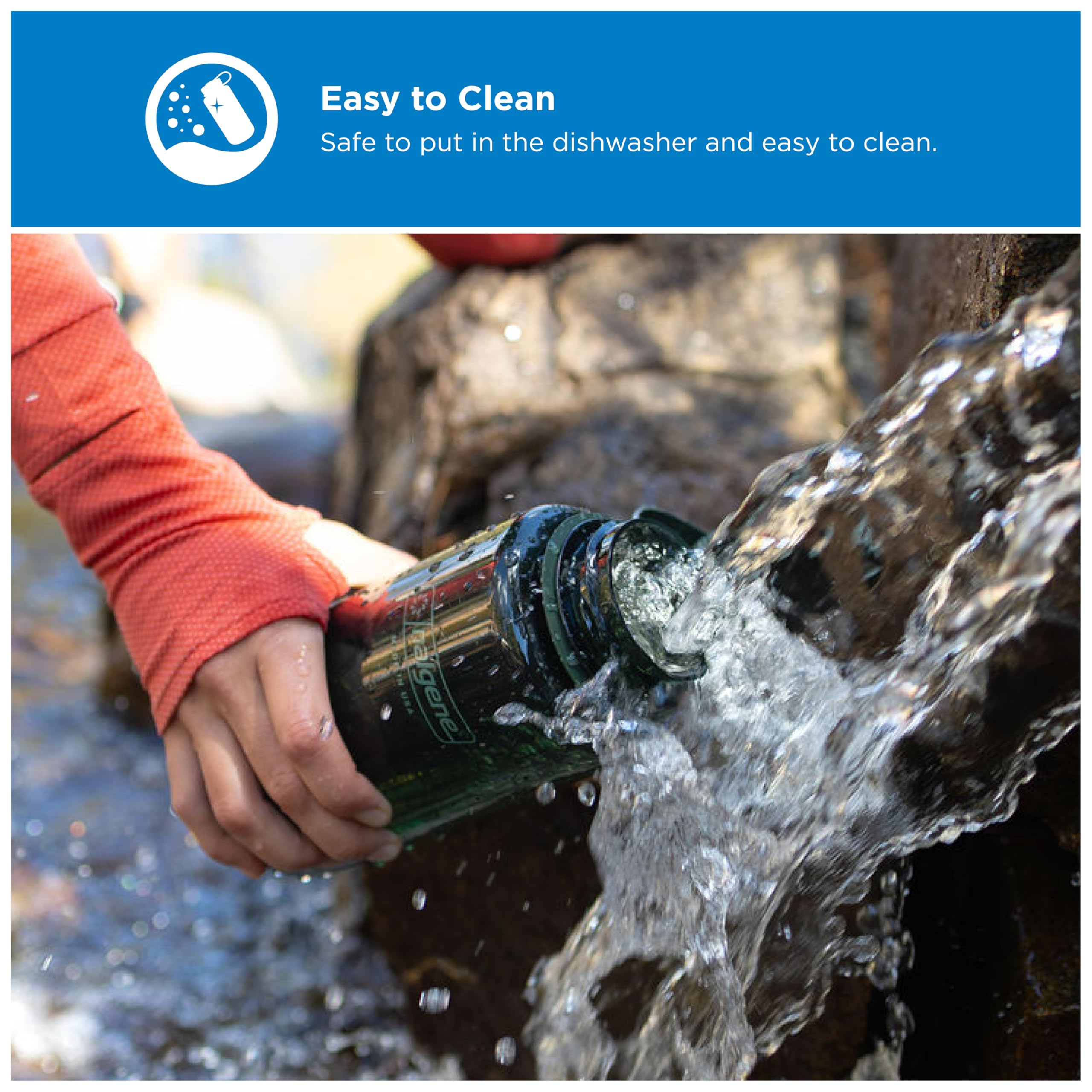 Nalgene boca ancha con hielo dentro para bebidas frías y fáciles